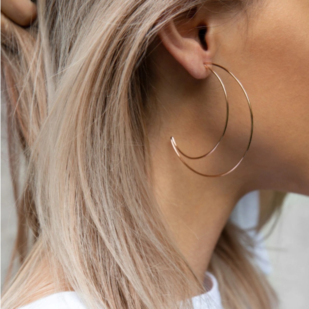 Festival Crescent Moon Boho Indie Hoop Earrings